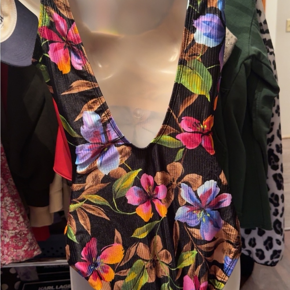 Catalina Floral One Piece Swimsuit - Black, Pink, Blue, Brown - Picture 2 of 2
